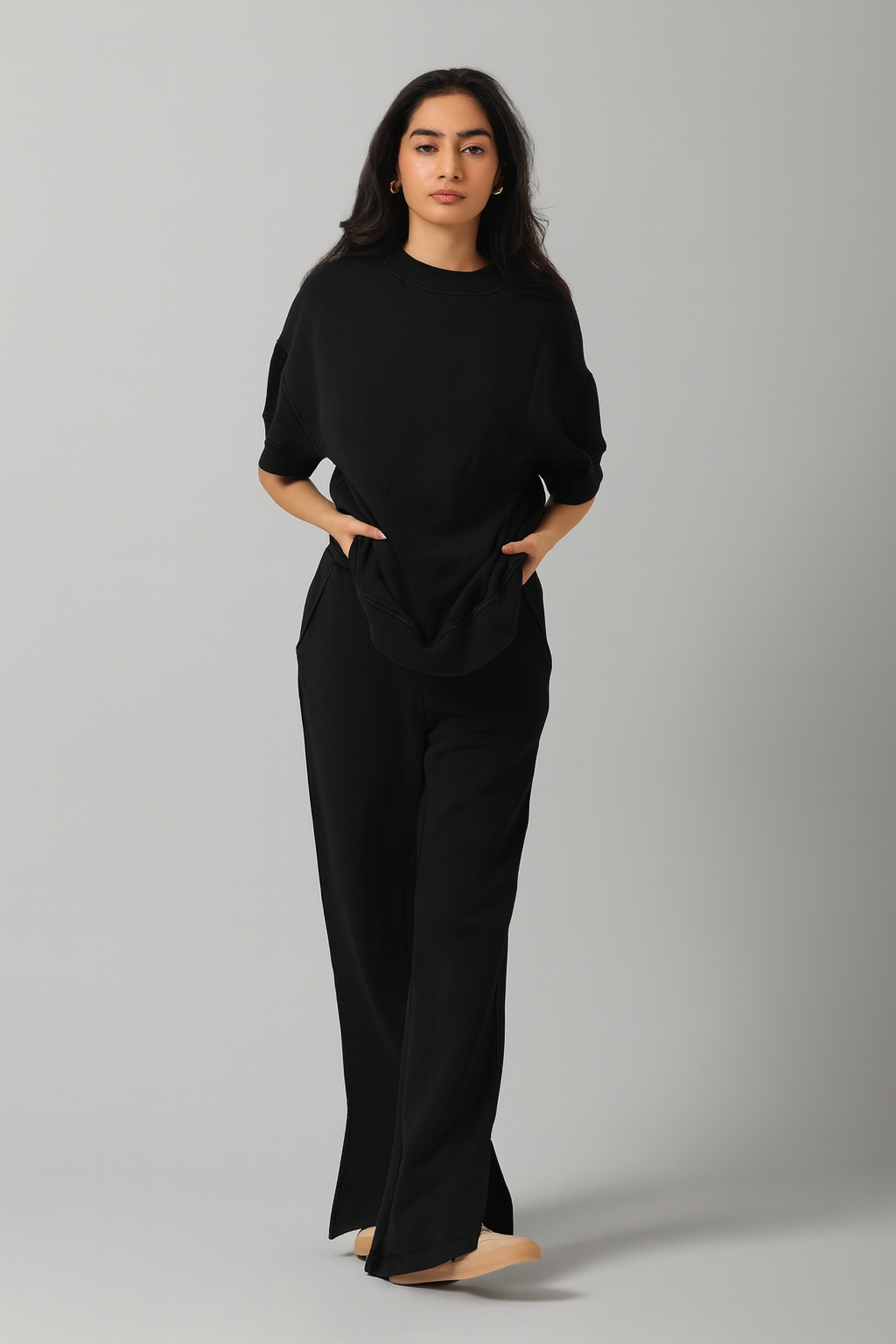 100% Cotton Terry Black Travel Set