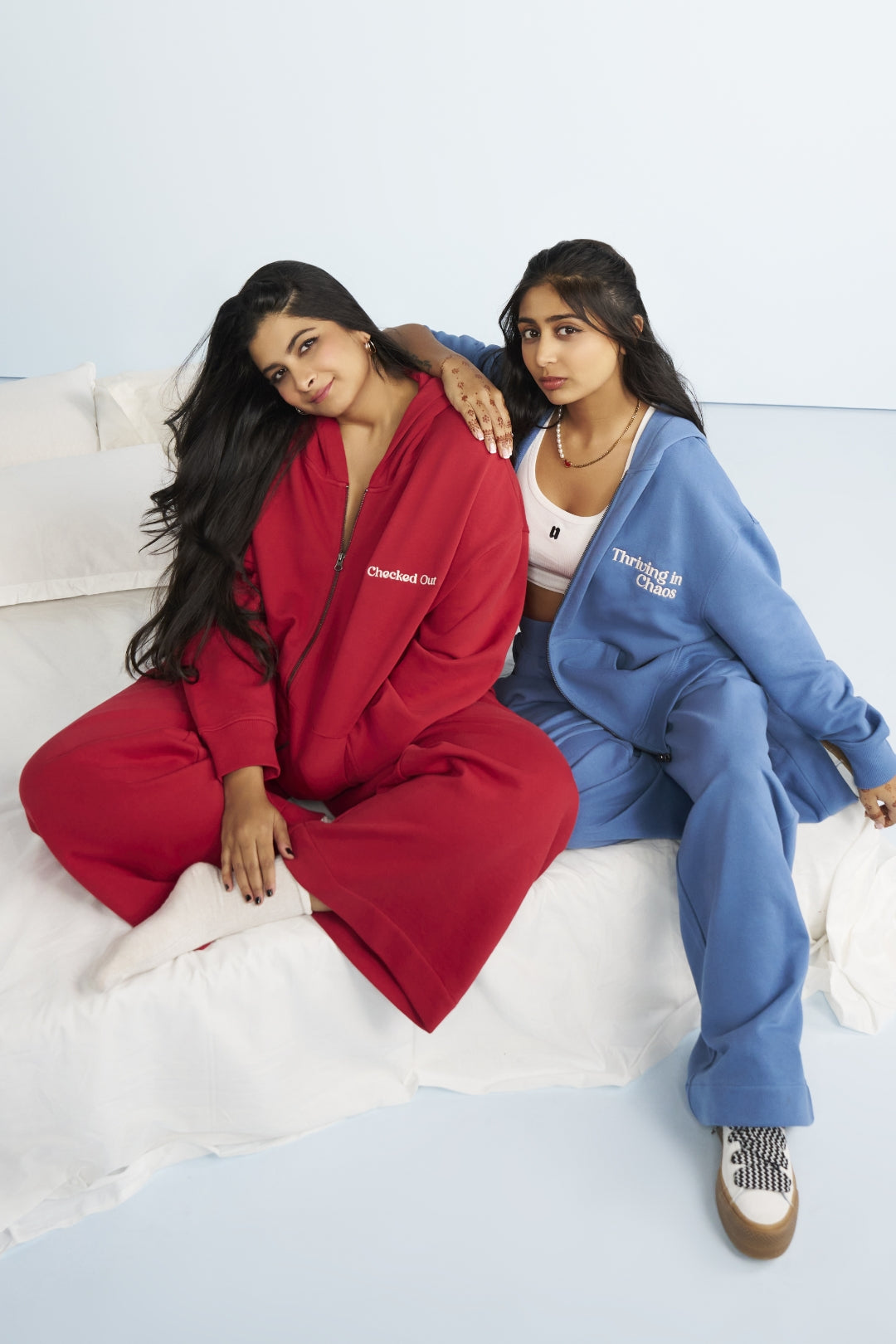 Checked Out' Cotton Terry Zip-up Hoodie Set
