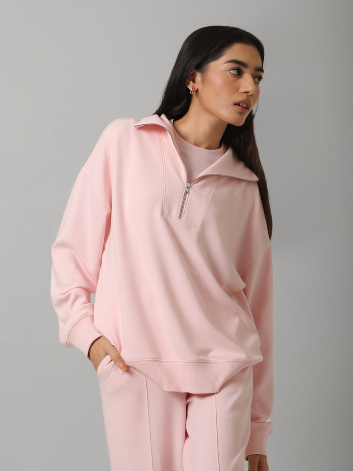 CloudFoma® Rose Half-Zip Long Pullover