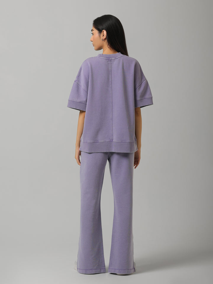 100% Cotton Terry Lilac Acid Wash Set