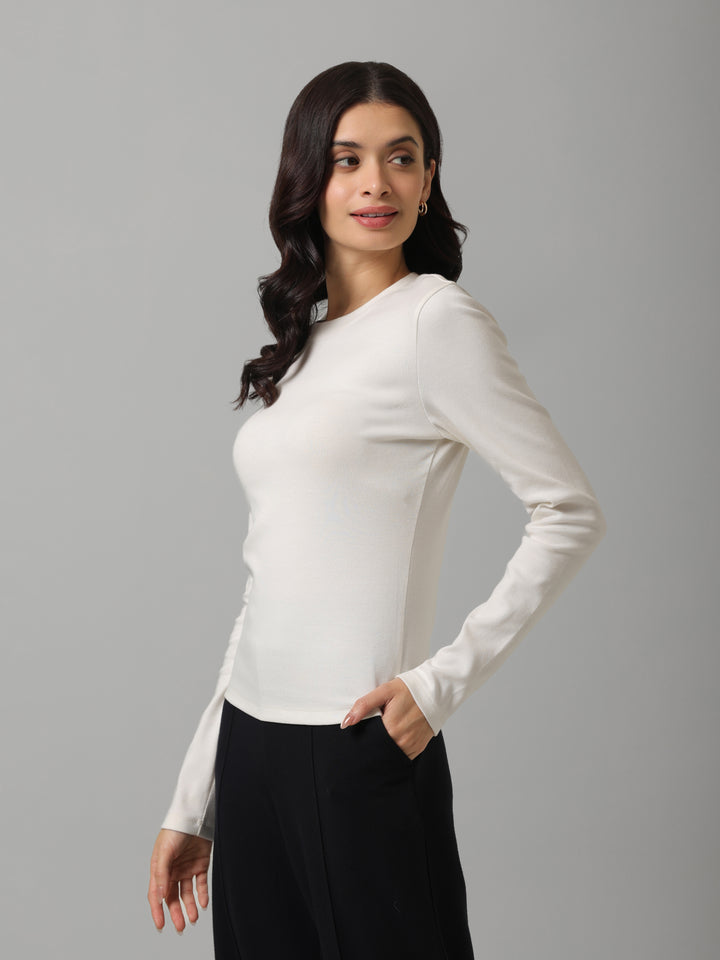 Everyday OffWhite Rib Long Sleeve Tee