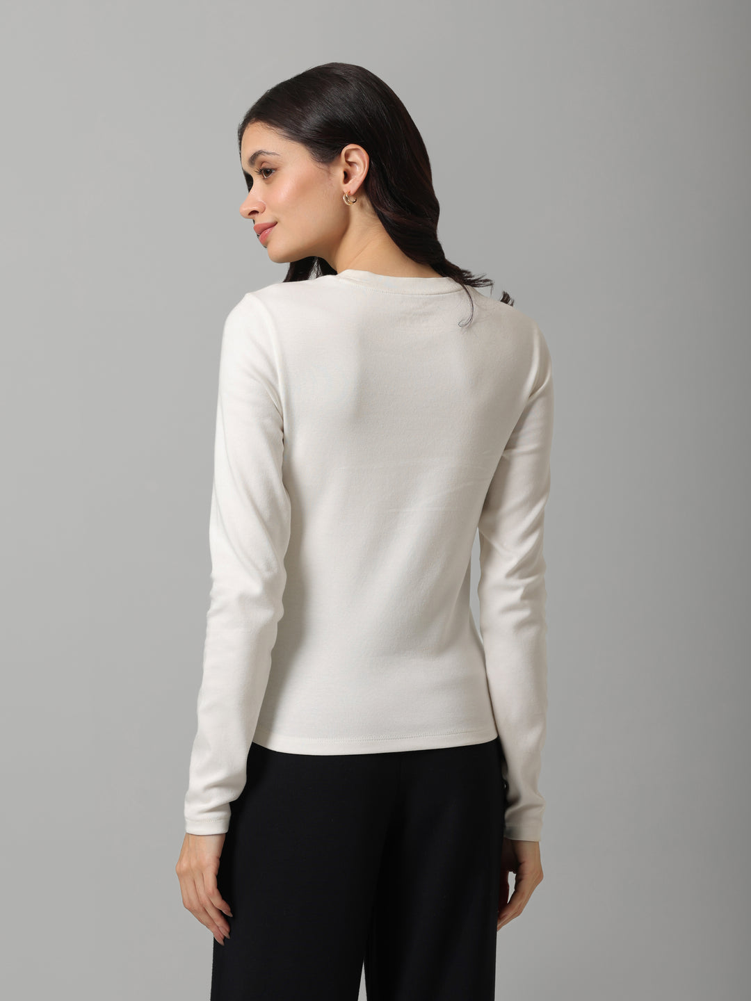 Everyday OffWhite Rib Long Sleeve Tee