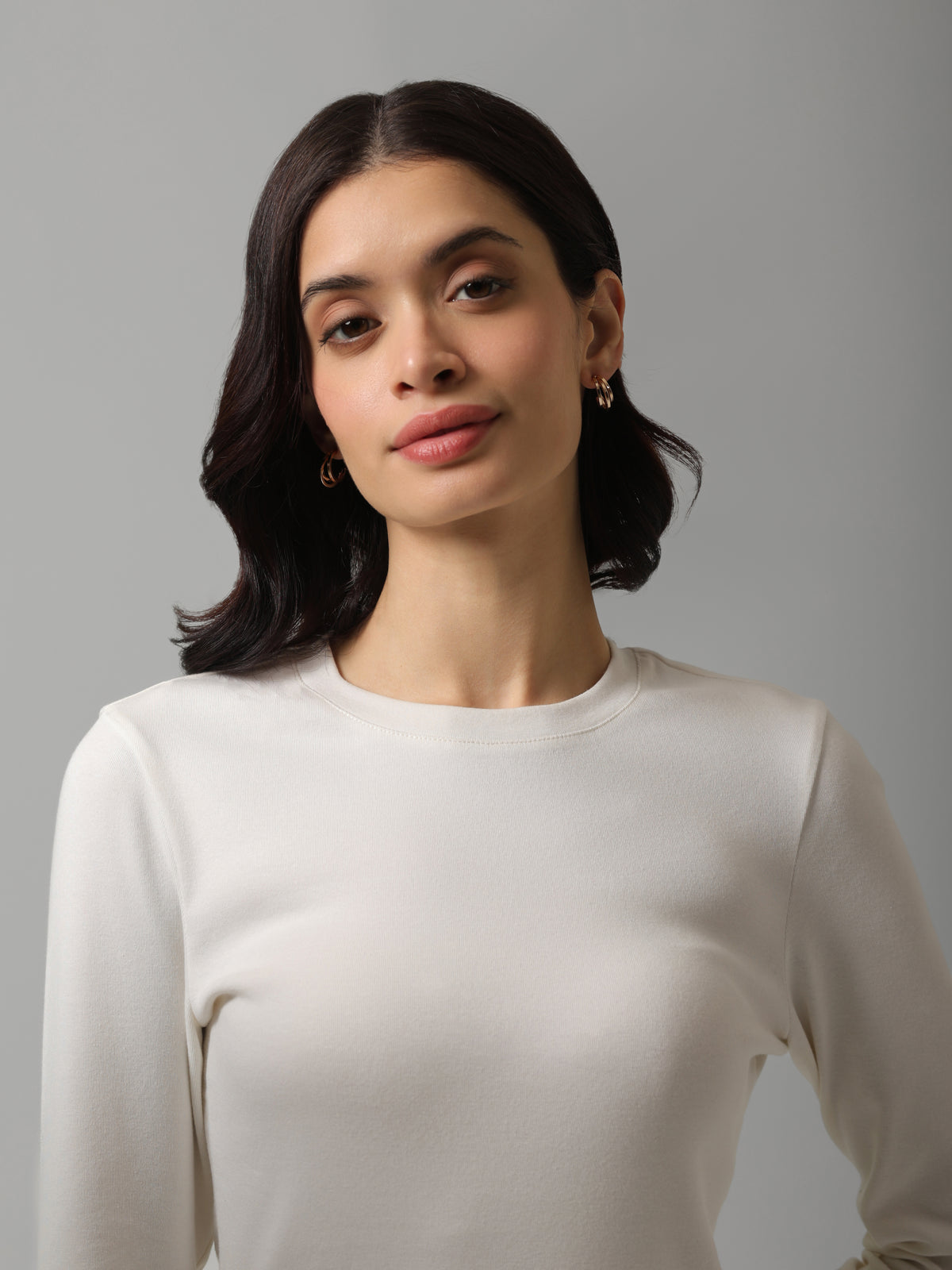Everyday OffWhite Rib Long Sleeve Tee