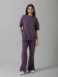 100% Cotton Terry Plum Acid Wash Set