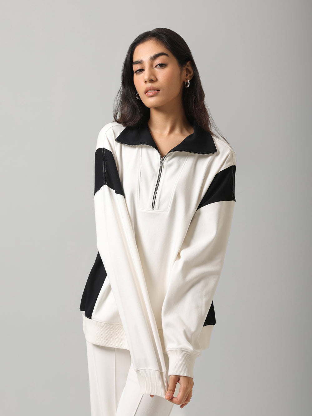 CloudFoma® OffWhite Colourblock Long Set