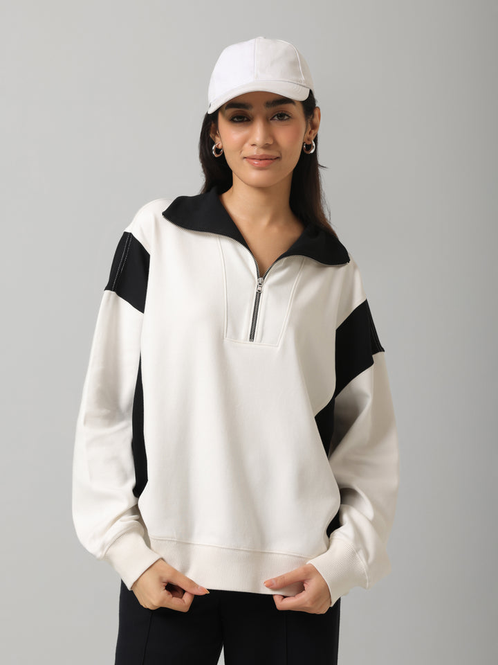 CloudFoma® Colourblock Half-Zip Long Pullover
