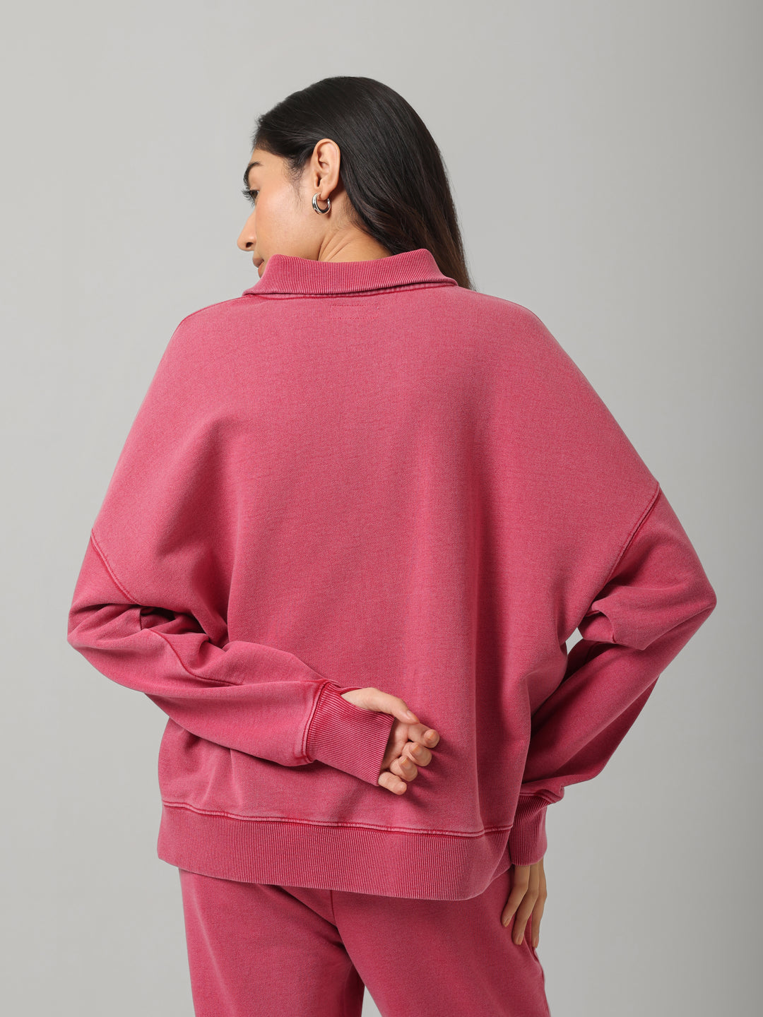 100% Cotton Terry Red Diagonal Zipper Polo