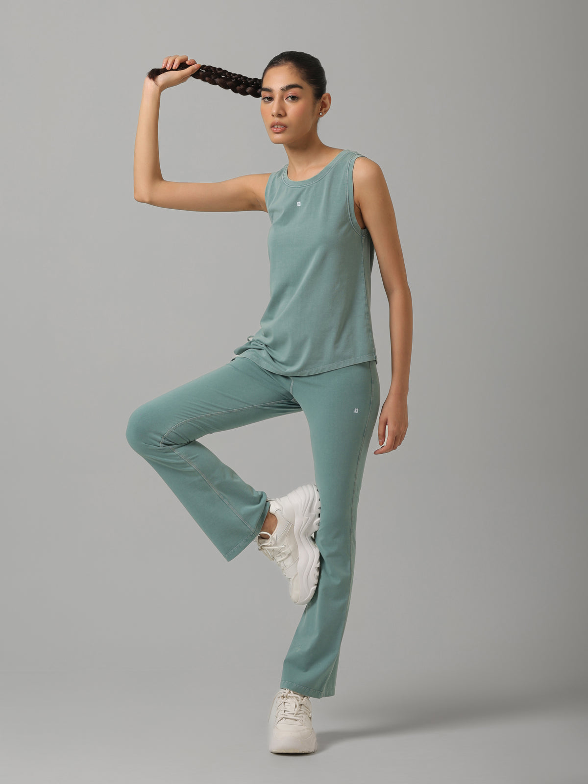 SculptCotton® Washed Aqua Bootcut Set