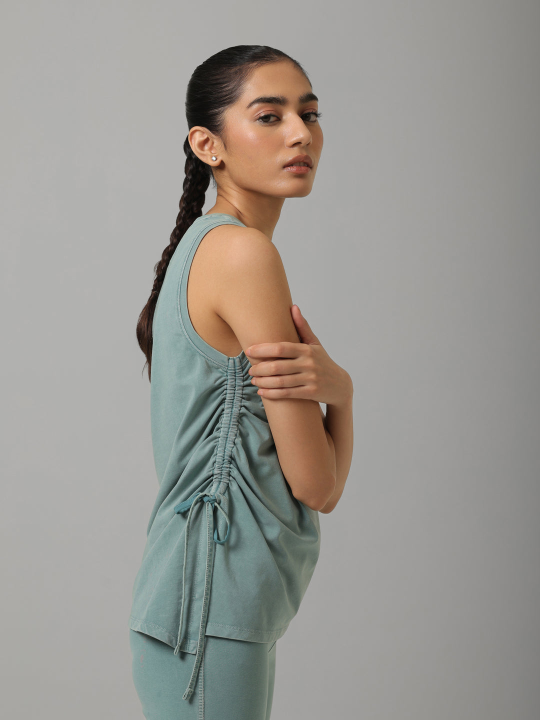 AirSupima® Washed Aqua Ruched Snug Tank