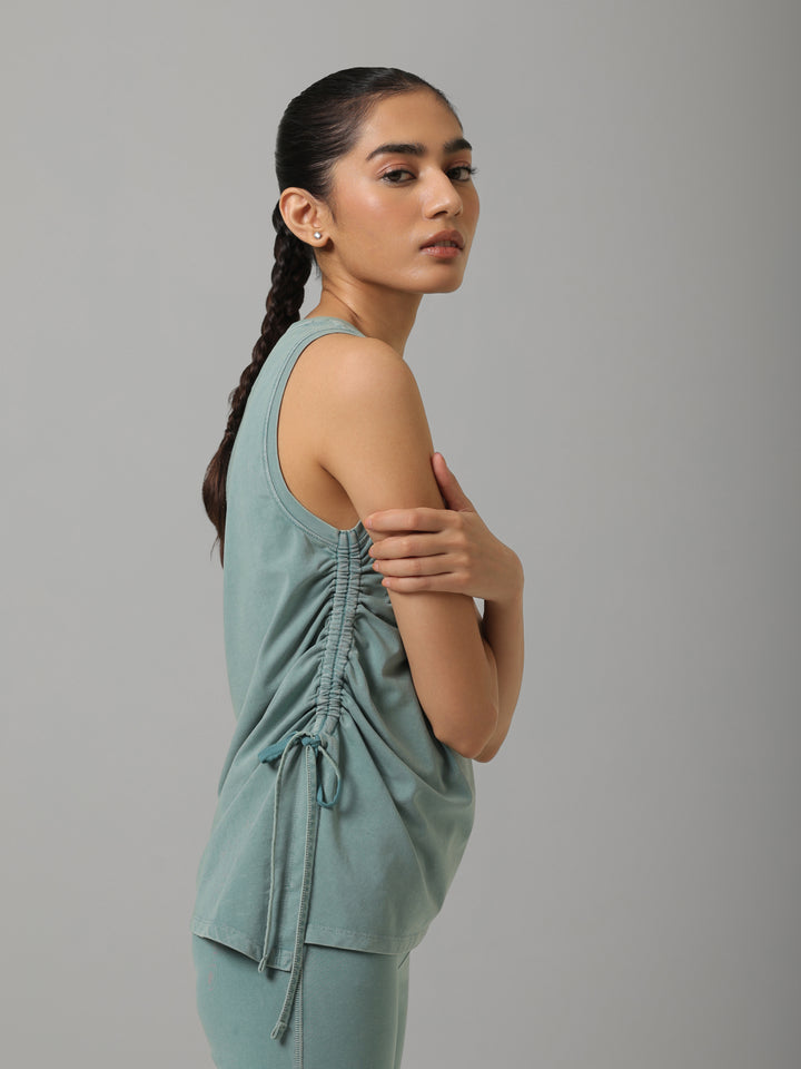 AirSupima® Washed Aqua Ruched Snug Tank