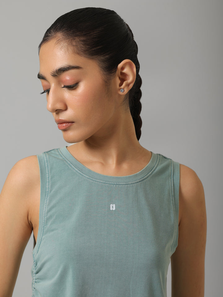 AirSupima® Washed Aqua Ruched Snug Tank