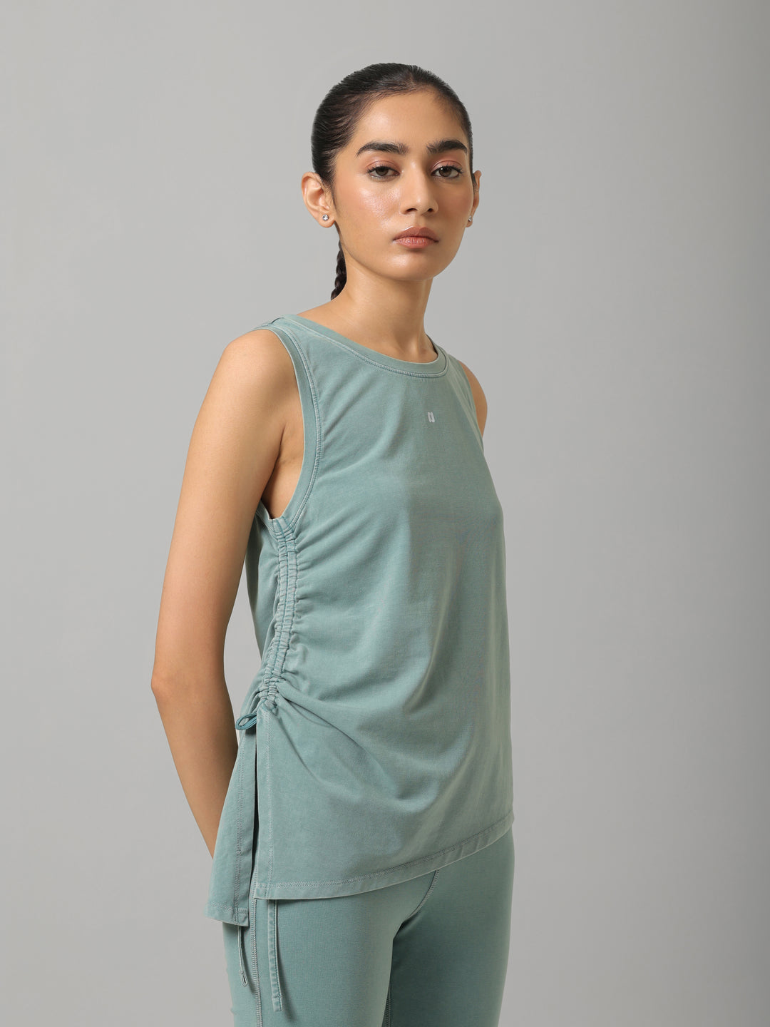 AirSupima® Washed Aqua Ruched Snug Tank