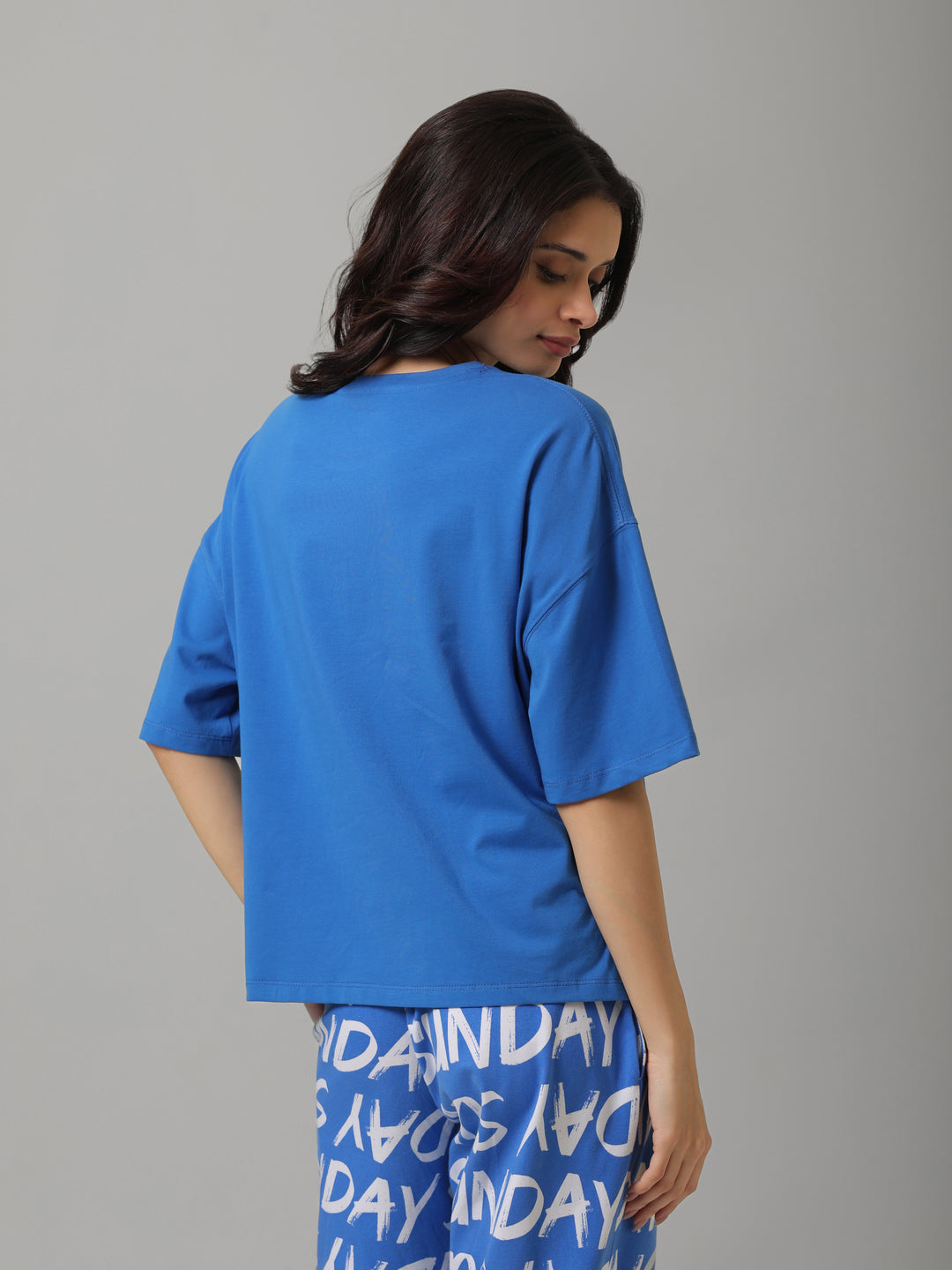 Slow Blue Sunday Cotton Pajama Set