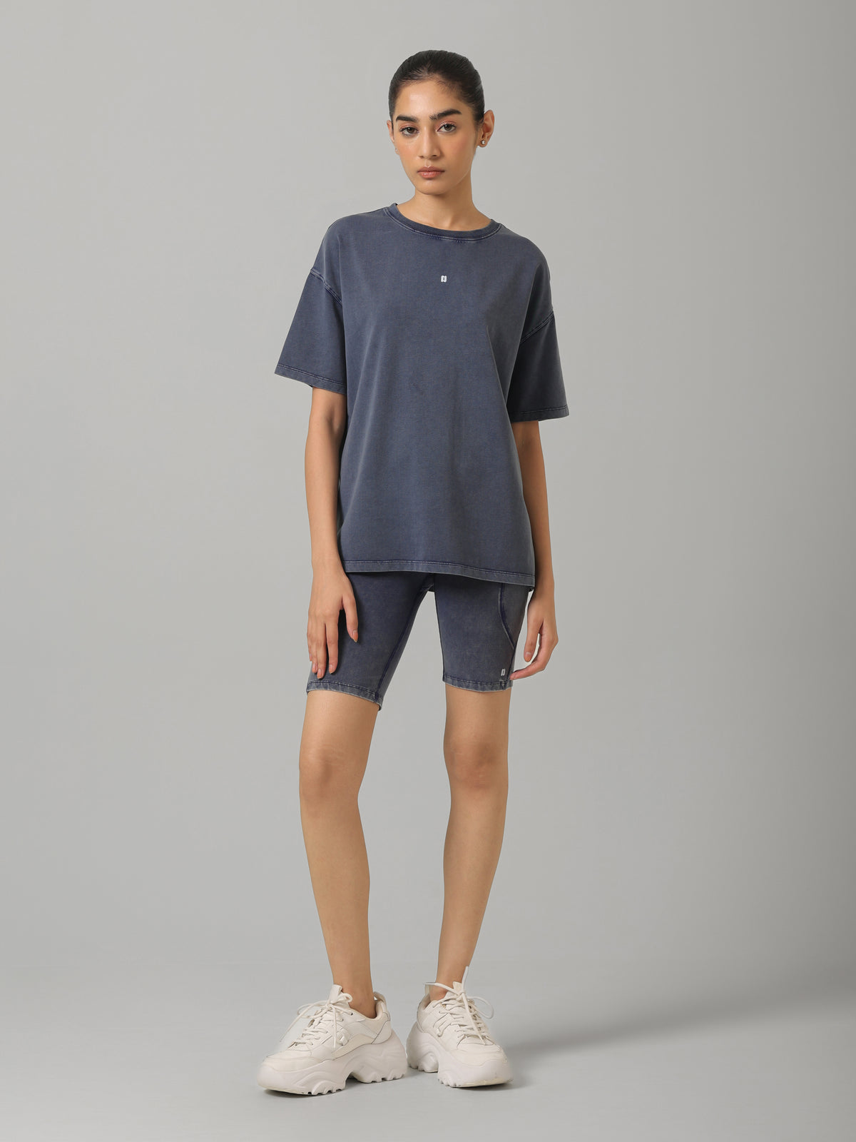 SculptCotton® Denim Blue Ride Shorts Set