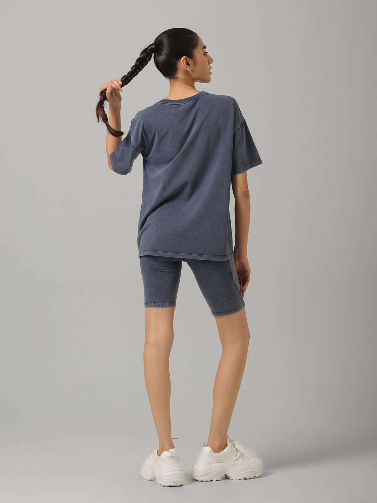 SculptCotton® Denim Blue Ride Shorts Set
