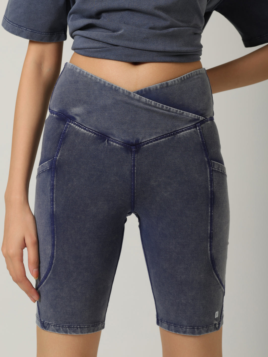 SculptCotton® Denim Blue Ride Shorts