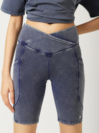 SculptCotton® Denim Blue Ride Shorts