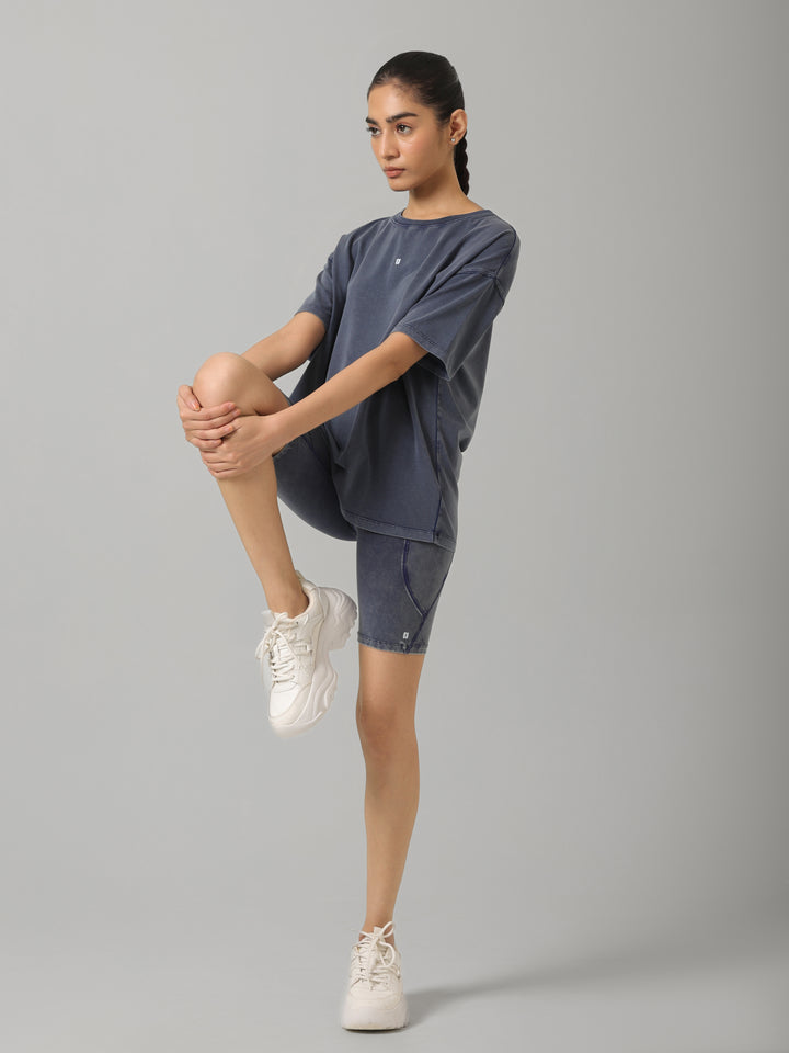 SculptCotton® Denim Blue Ride Shorts Set