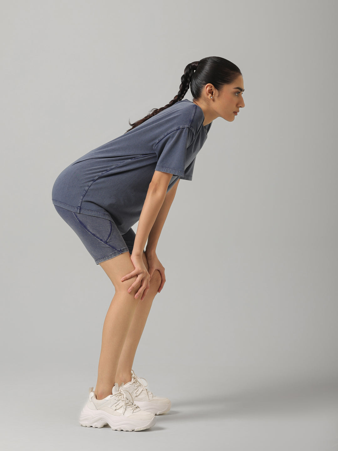 SculptCotton® Denim Blue Ride Shorts Set