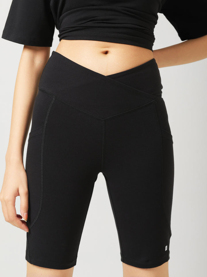 SculptCotton® Black Ride Shorts