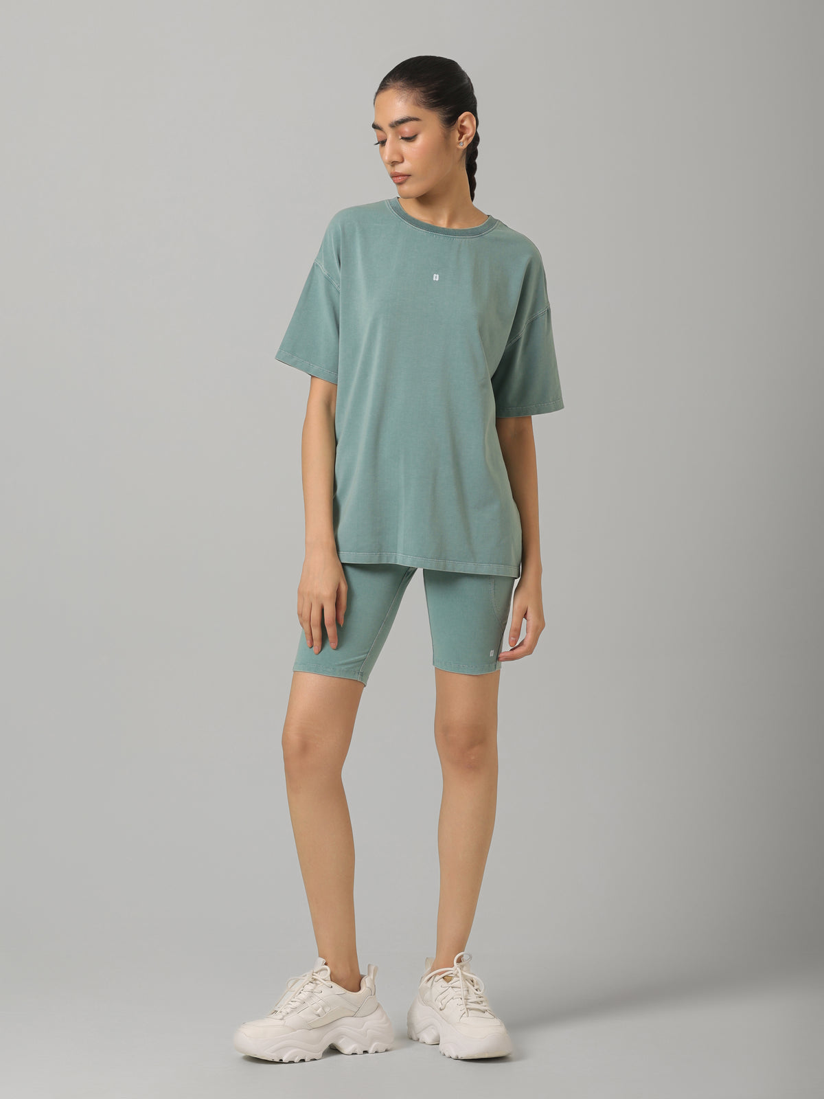 SculptCotton® Washed Aqua Ride Shorts Set