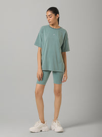 SculptCotton® Washed Aqua Ride Shorts Set