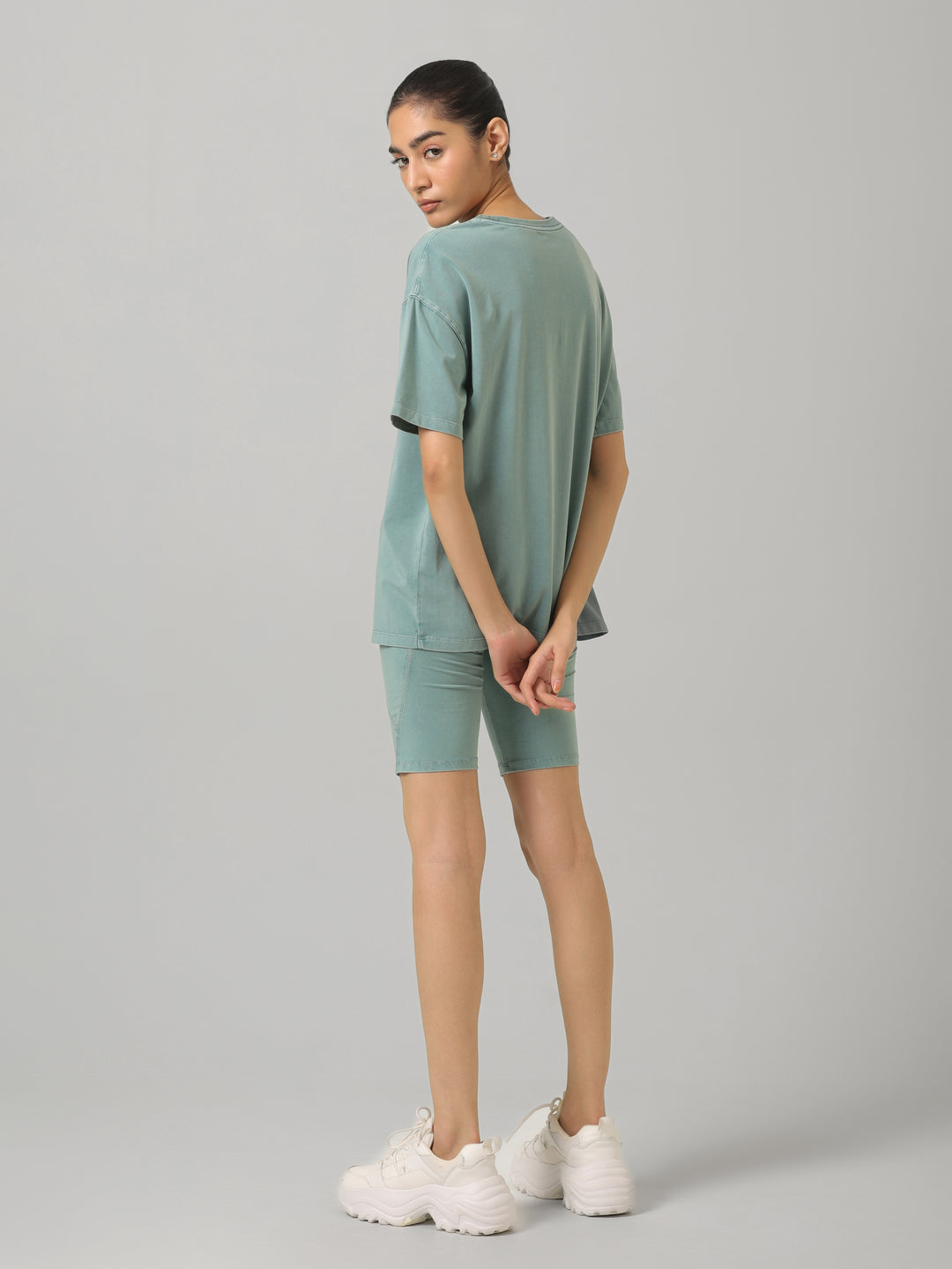 SculptCotton® Washed Aqua Ride Shorts Set