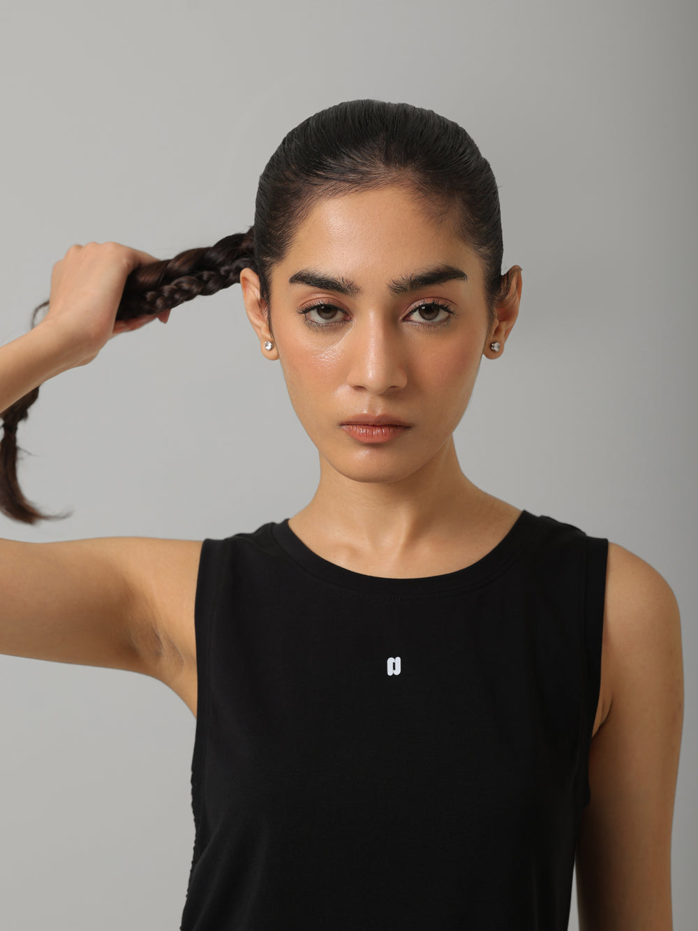 AirSupima® Black Ruched Snug Tank