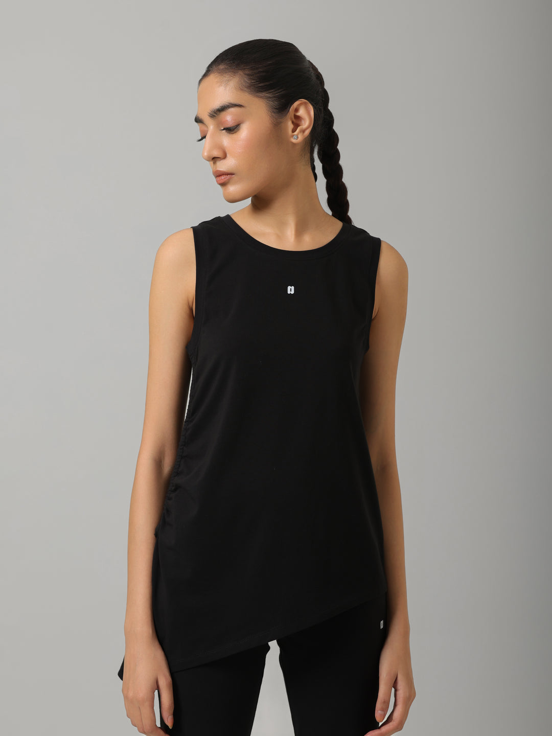 AirSupima® Black Ruched Snug Tank