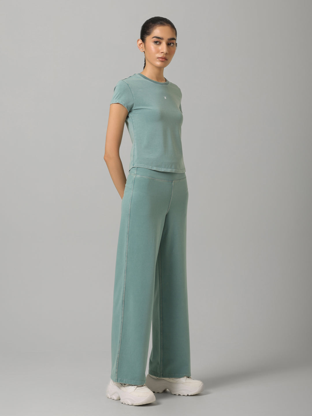 SculptCotton® Washed Aqua Everyday Straight Pant