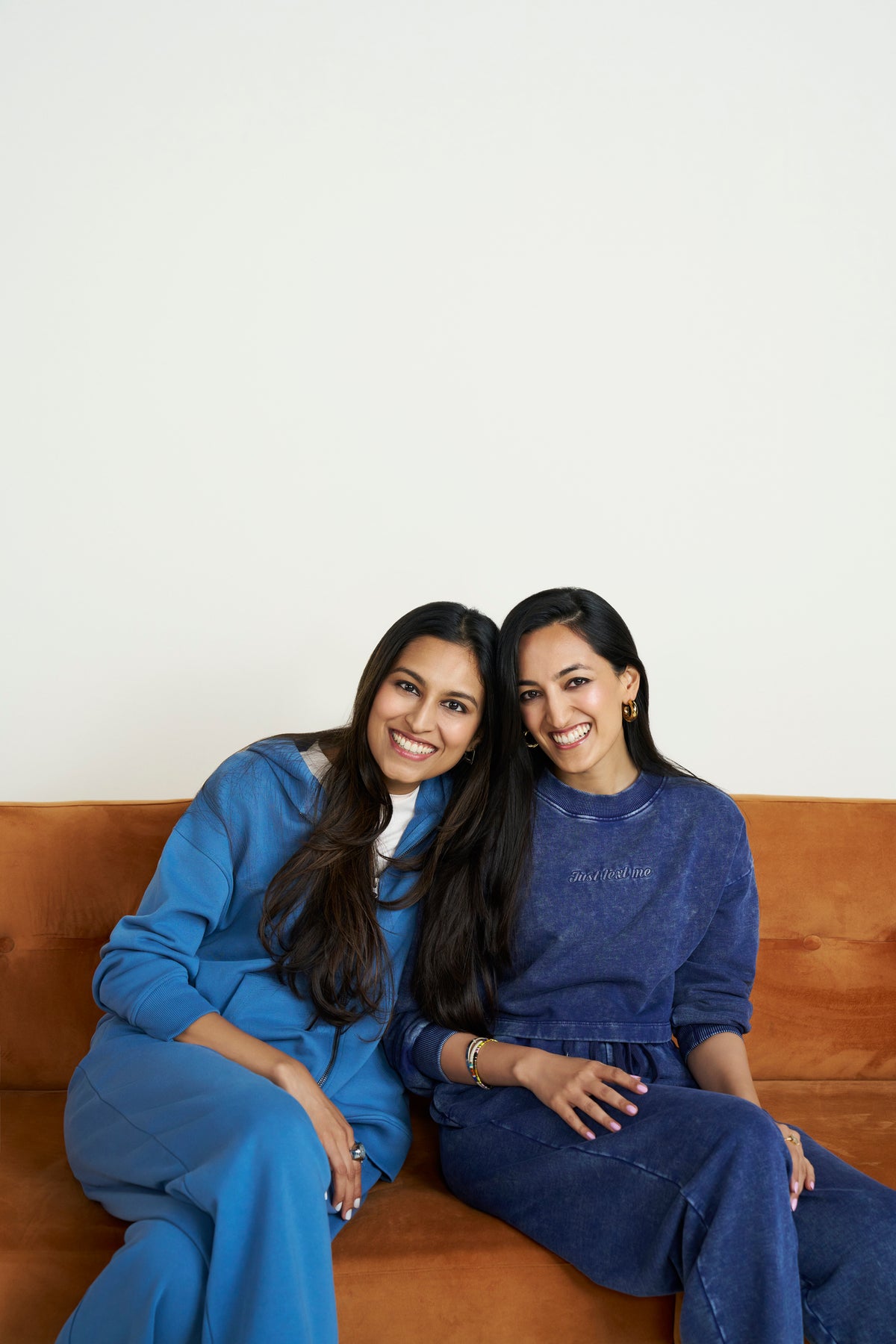 Just Text Me' Denim Wash Cropped Sweatshirt