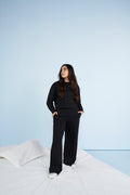 Black Bamboo Terry Open Back Sweatshirt