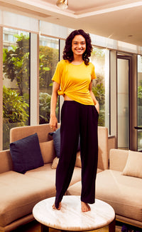 Black Modal Flared Lounge Pant