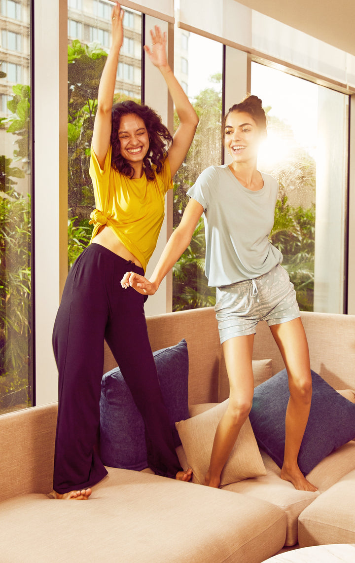 Black Modal Flared Lounge Pant