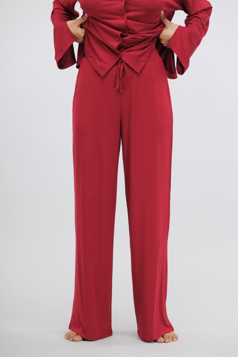 Romantic Red Button Down Pajama Set