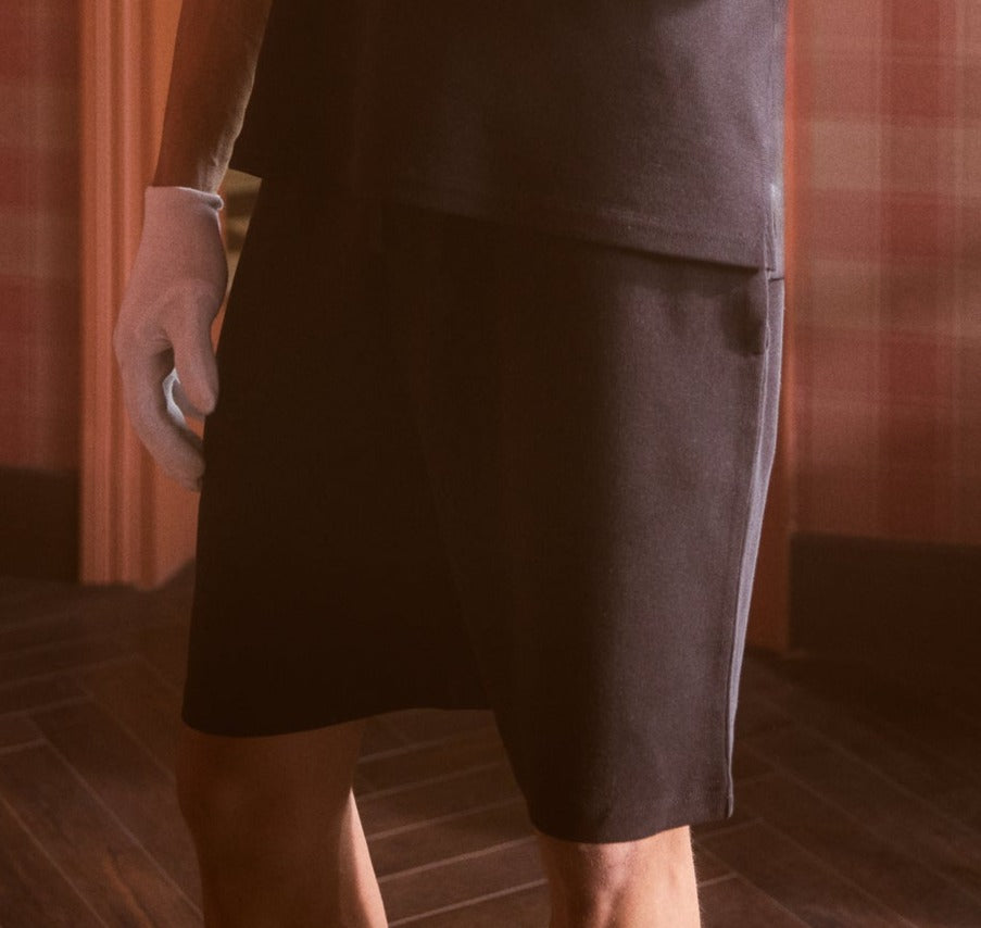 Lushknit® Mens Shorts in relaxed fit, stylish design, and black color.