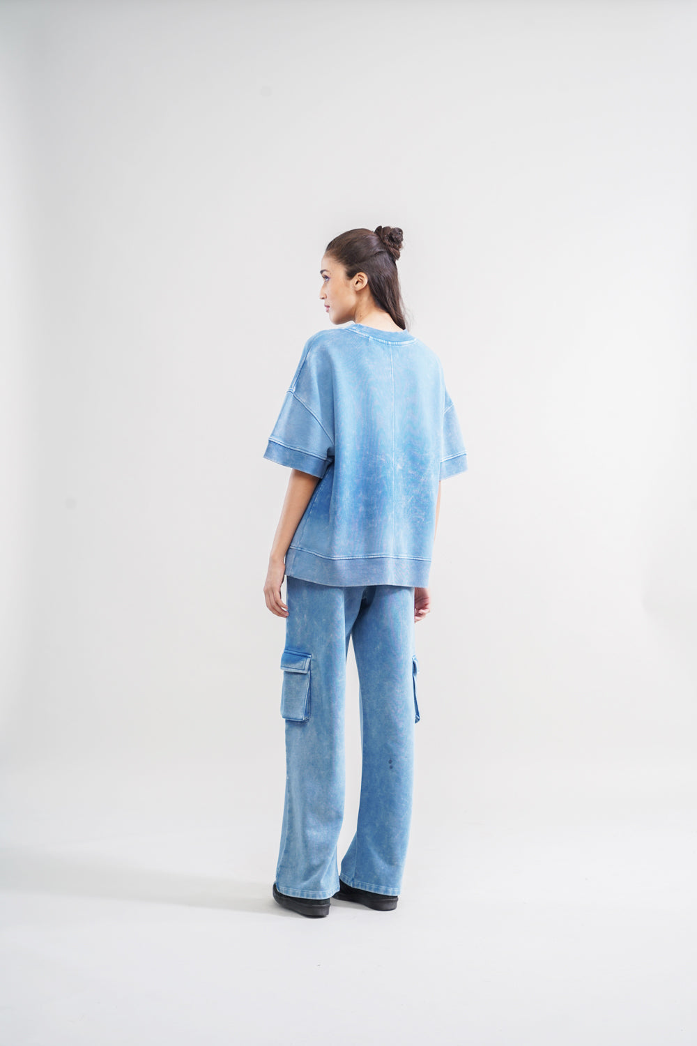 Denim Wash 100% Cotton Terry Sweatshirt