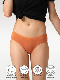 Set of 5 Full Coverage Bikini - Warm Ember Supima Modal Nessies