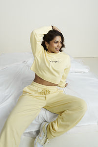 'Out Of Office' Yellow Terry Barrel Co-ord Set