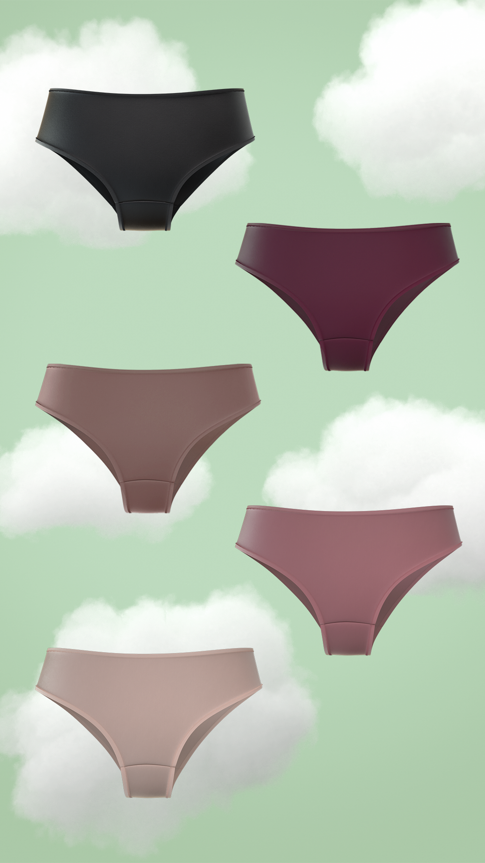 5-Pack Supima® Modal Hipster Nessies- rosewood crew