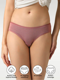 Set of three Supima Full Coverage Bikini - Soft Rose Nessies