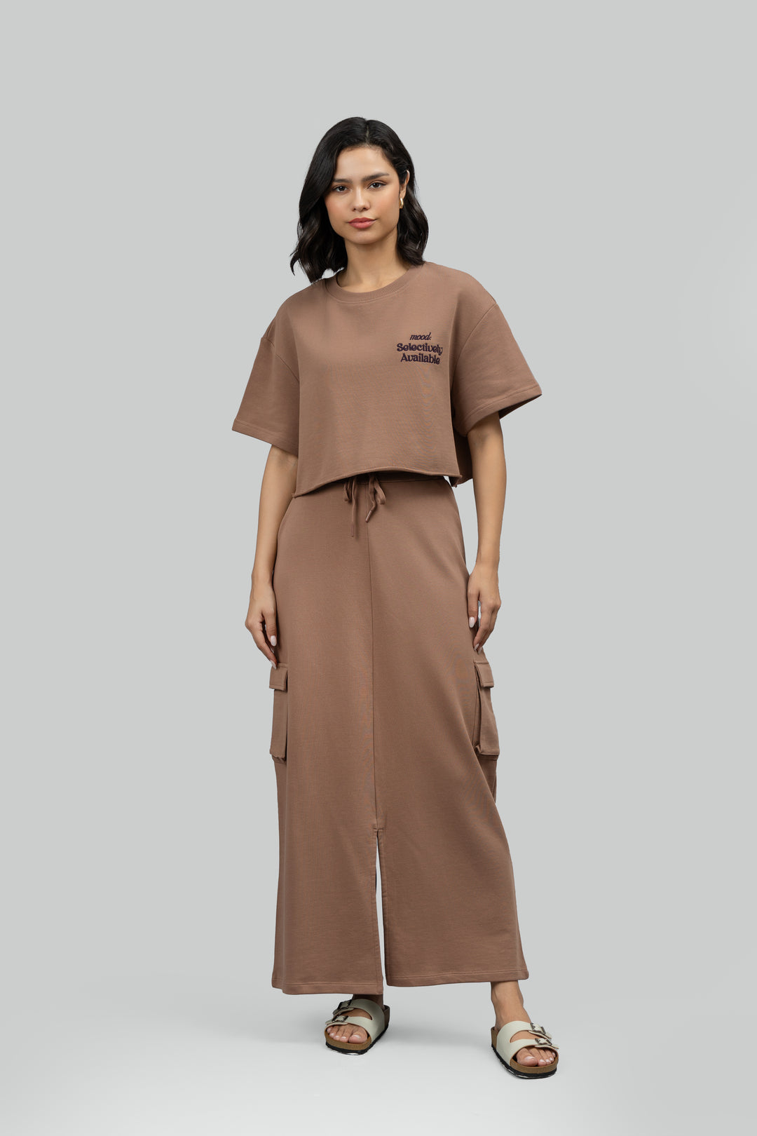 Mocha Cotton Terry Skirt