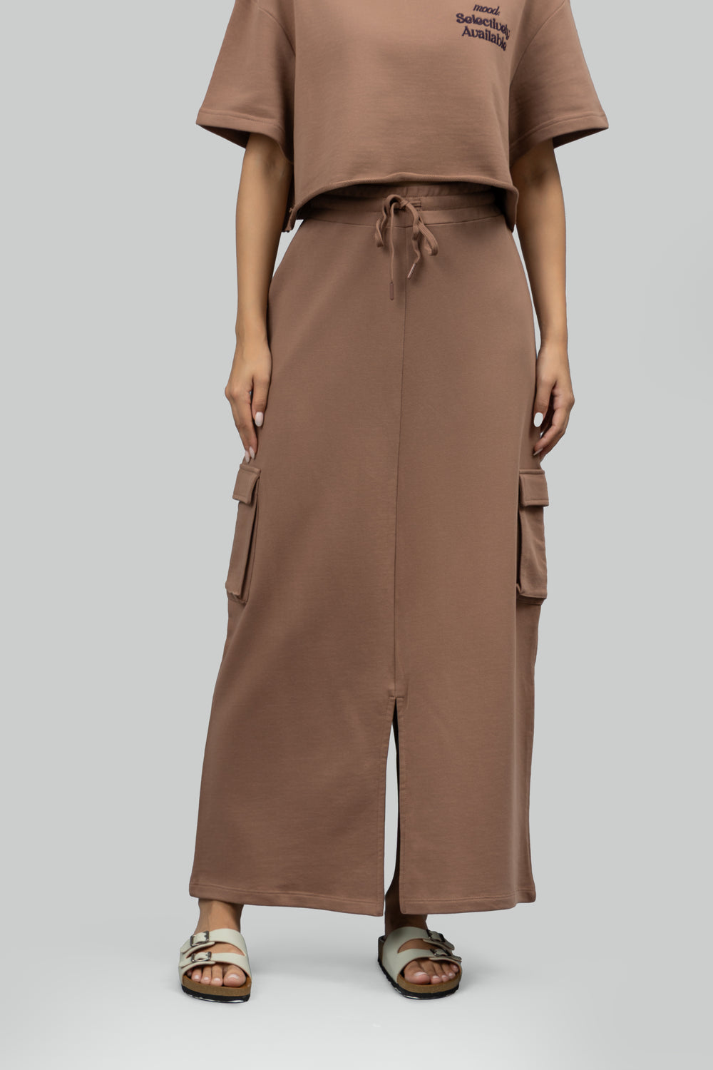 Mocha Cotton Terry Skirt