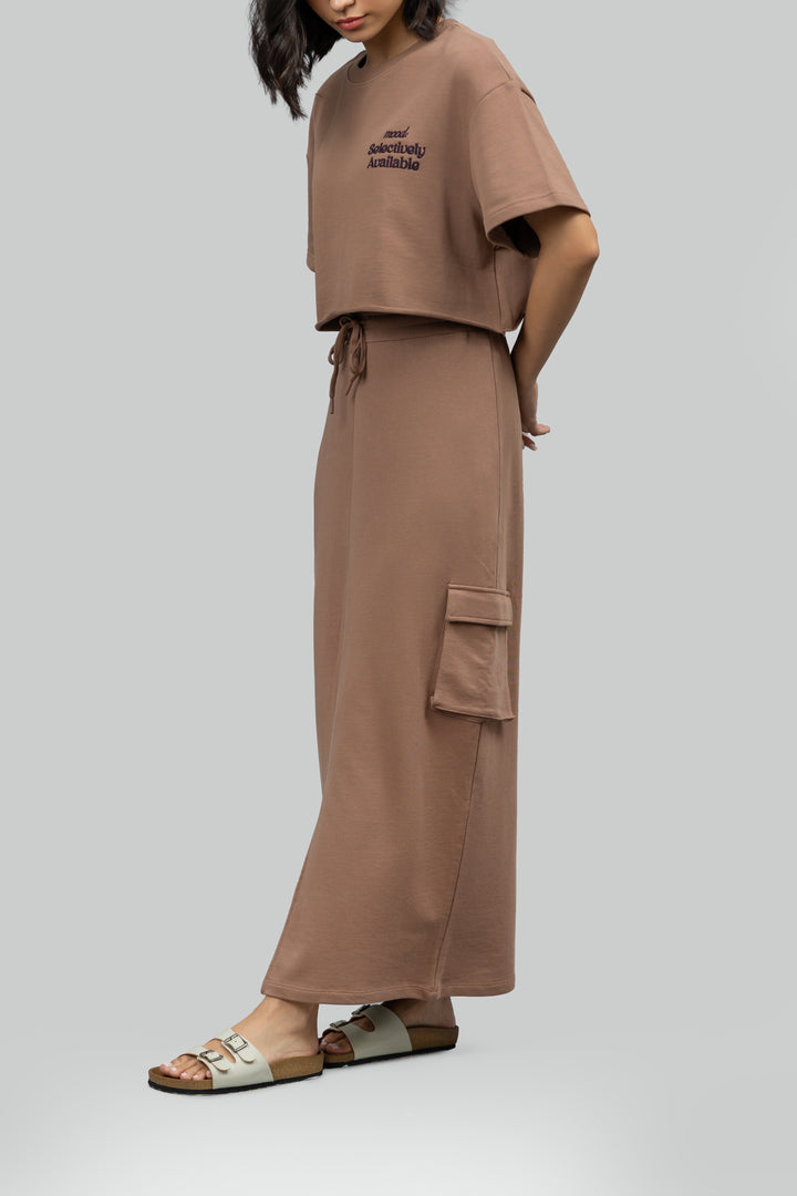 Mocha Cotton Terry Skirt