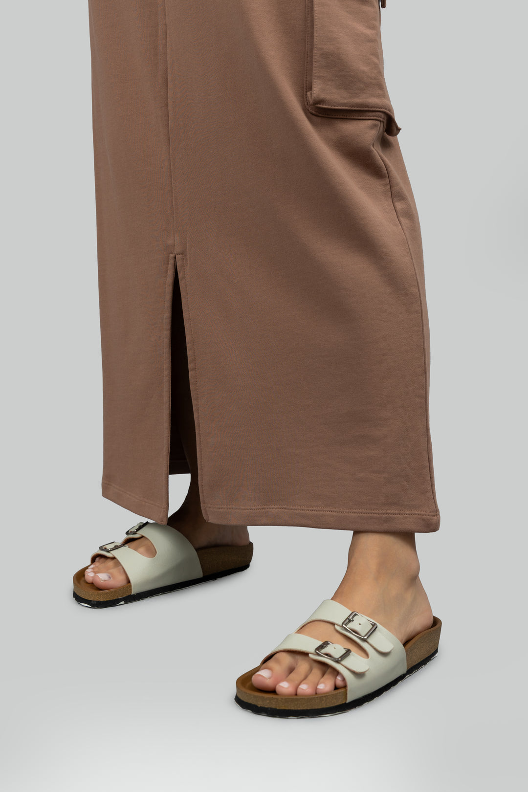 Mocha Cotton Terry Skirt