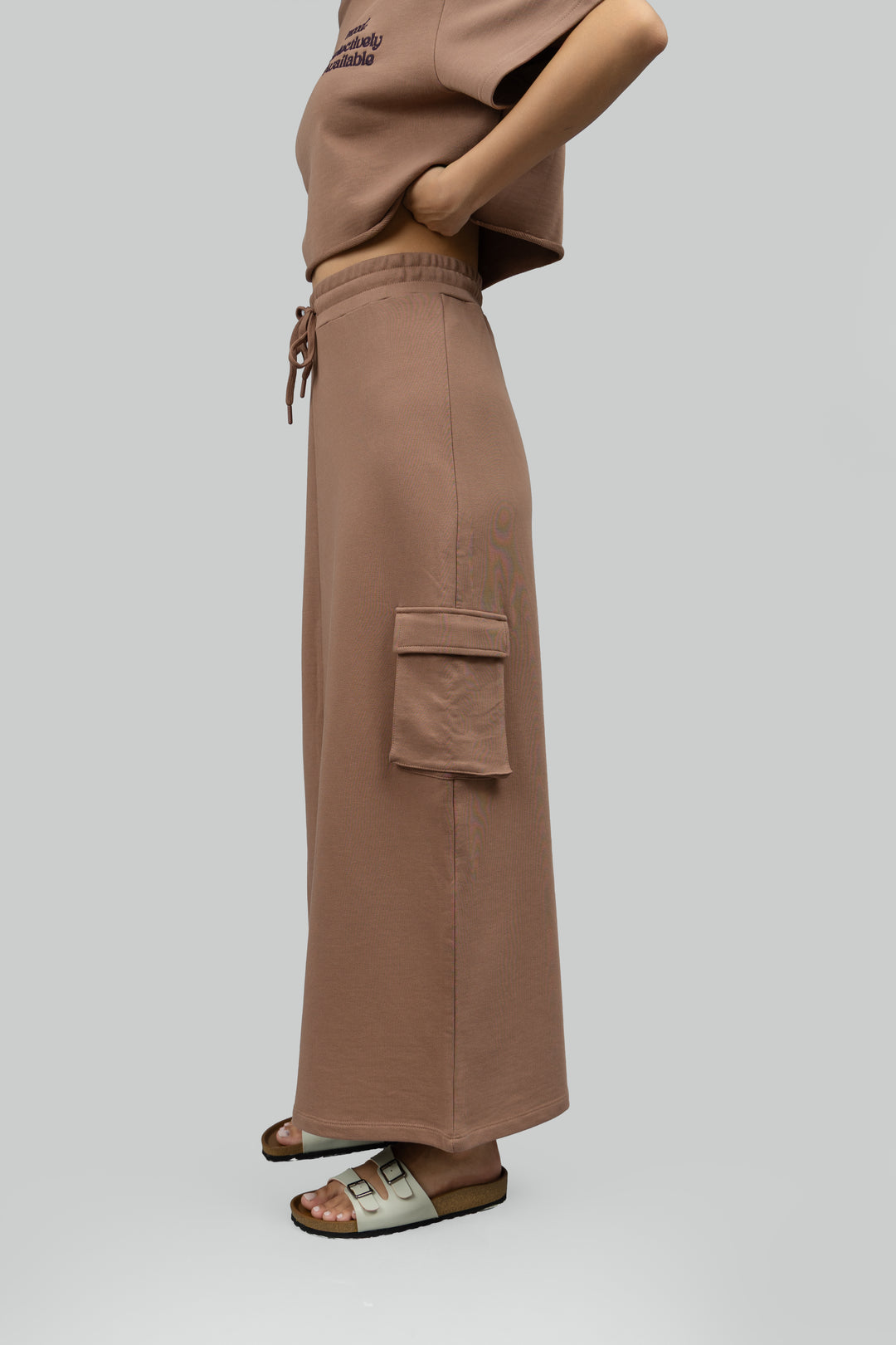 Mocha Cotton Terry Skirt
