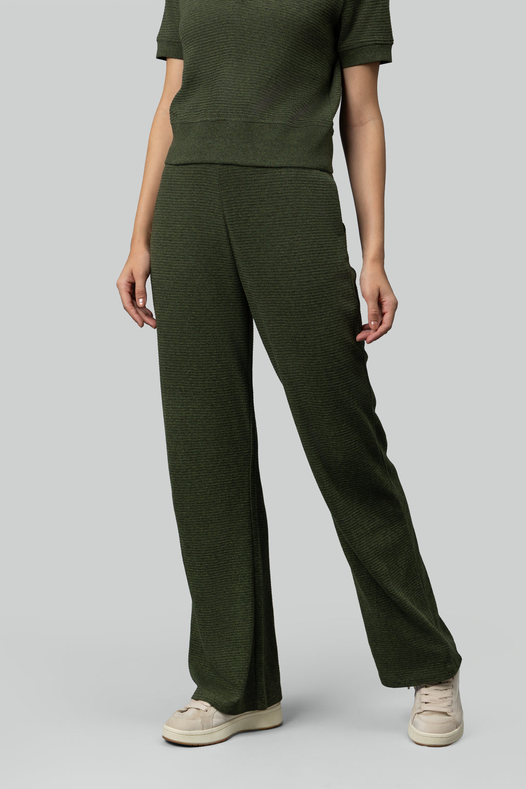 Olive Ottoman Rib Lounge Pants