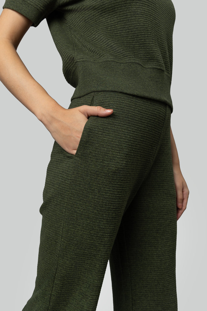 Olive Ottoman Rib Lounge Pants
