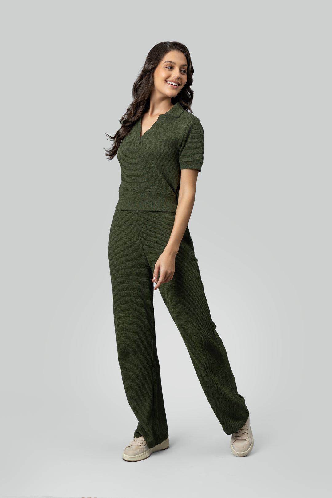 Olive Ottoman Rib Lounge Pants