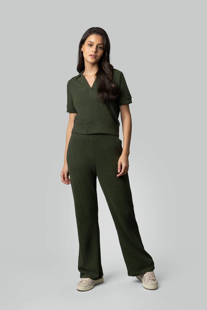 Olive Ottoman Rib Lounge Pants